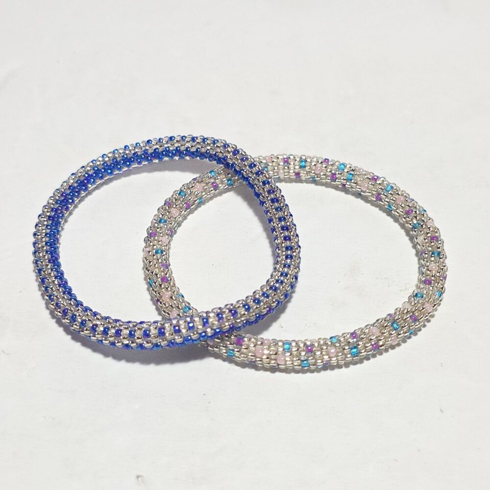 2 Sashka 8" Beaded Bracelets Handmade